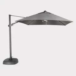 Kettler 3.0M Square Free Arm Slate Canopy With Led Lights And Wireless Speaker