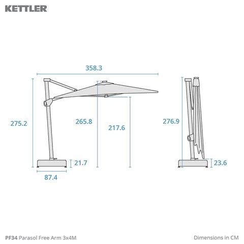 Kettler 4X3 Free Arm Stone Canopy With Base 2 Kettler 4X3 Free Arm Stone Canopy With Base - Image 2