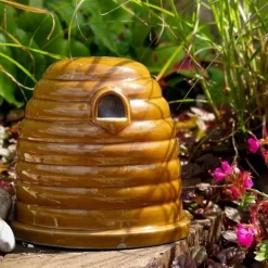 Ceramic Bee Skep Wildlife Habitat With Nesting Material