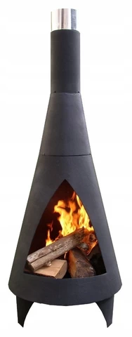 Colorado Black Medium Steel Chiminea By La Hacienda