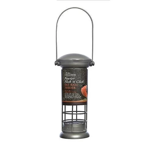 Pewter Flick 'n' Click Fat Ball Feeder -Nature Living Shop product 500x500 636d1e426d98c n